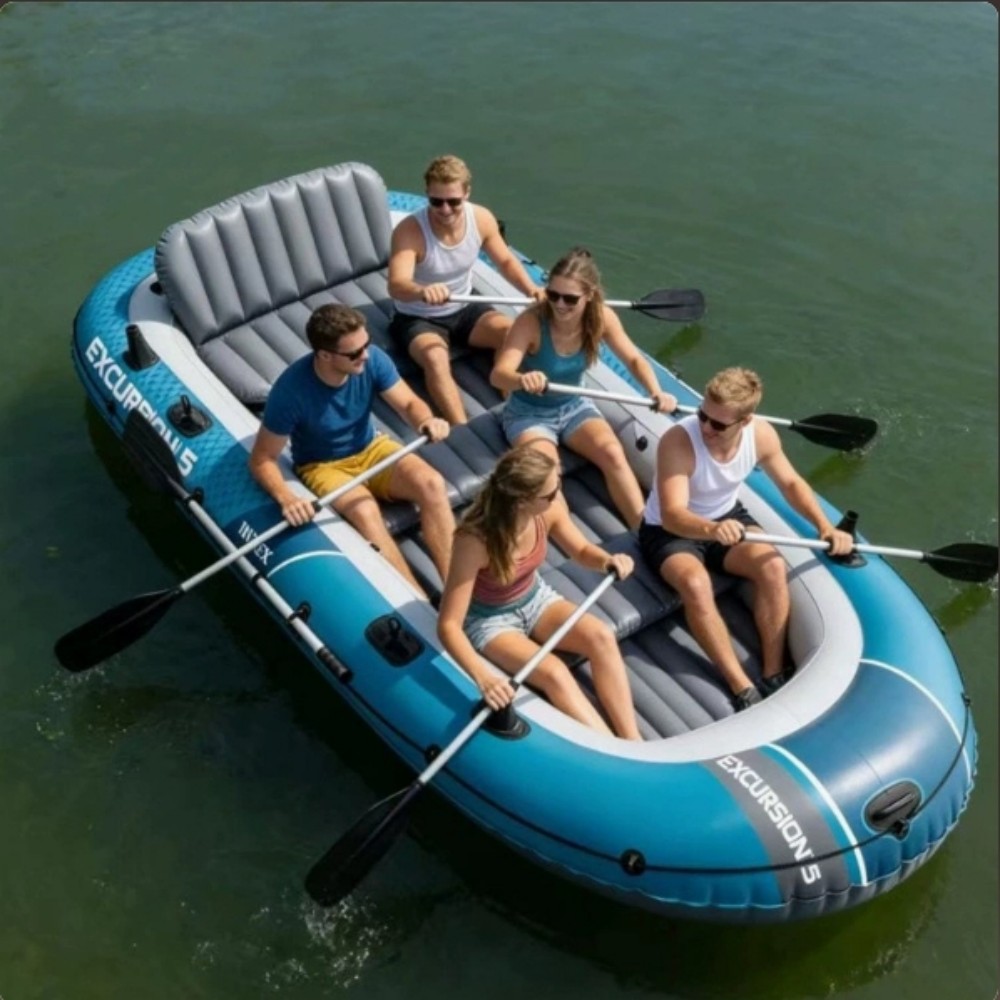 Fishing Boat Inflatable - Надувная лодка для 2-4 человек, прочная,